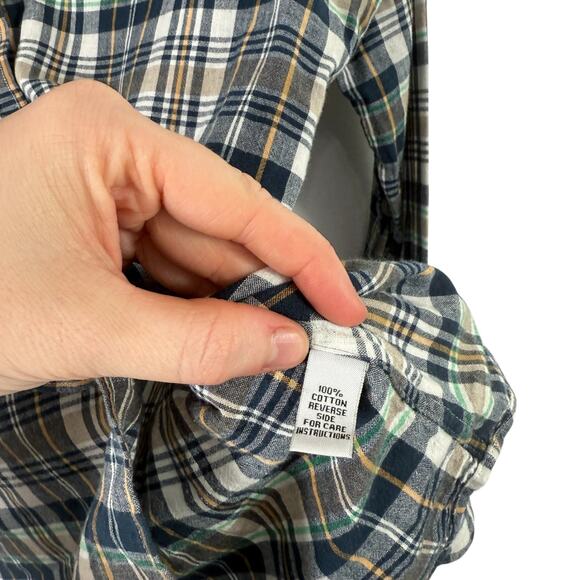 Ann Mashburn Blue Plaid Button Front Shirt Preppy Office Capsole Womens Large - Picture 4 of 6